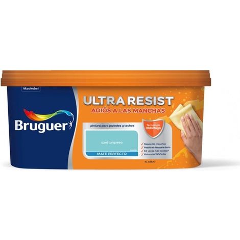 Bruguer ULTRA RESIST Pintura para paredes ultra lavable Azul Turquesa 4L