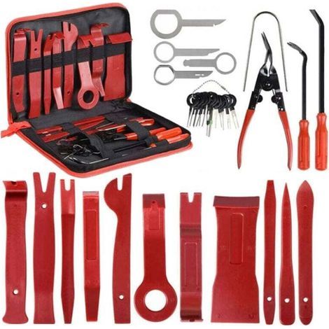 30PCS Outils pour Garnitures Outils Démontage Installation Garniture Intérieure Outils pour Garnitures Panneau de Porte Autoradio Kit Garniture Voiture avec Un Sac (1/5)
