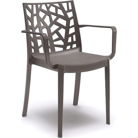 SEDIA IN POLIPROPILENE 'MATRIX ARMCHAIR' taupe - BICA
