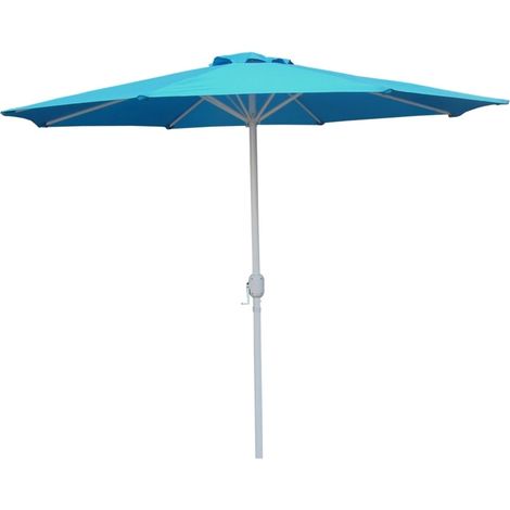 ombrellone da giardino con doppio tetto rotondo eurogarden in poliestere azzurro 270x270 cm (1/2)