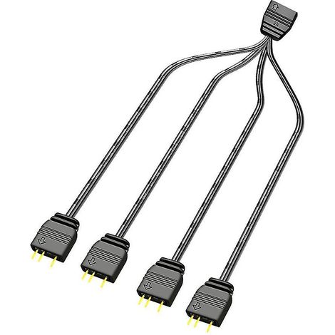 Câble d'extension en Y répartiteur 3 broches 5 V avec connecteur LED ARGB 1 à 4 ports, 33 cm