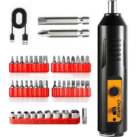 Mini tournevis sans fil avec commande à un bouton, mini perceuse électrique manuelle rechargeable pour hommes (1/4)