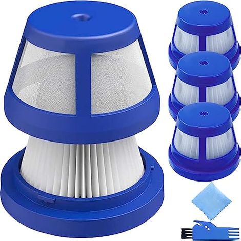 Filtre HEPA de Rechange pour Eufy HomeVac H11/H11 Pure/H20 aspirateur à Main sans Fil, Accessoires de Filtre Lavable 4 x Filtre HEPA + 1 x Brosse de Nettoyage + 1 x Chiffon (4 pièces) (1/5)