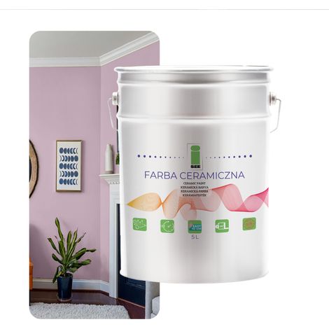 PITTURA MURALE IN CERAMICA, LAVABILE, POLVERE ROSA, 5L, ANTIMACCHIA (1/5)