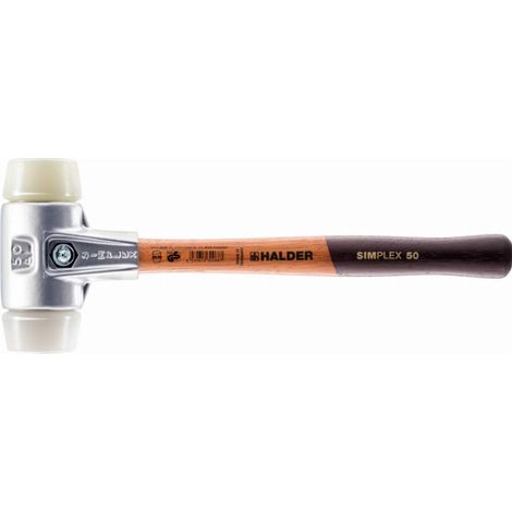 HALDER SIMPLEX Mazza in superplastica / plastica con alloggiamento in alluminio e impugnatura in legno - D=30 mm - 3178.030