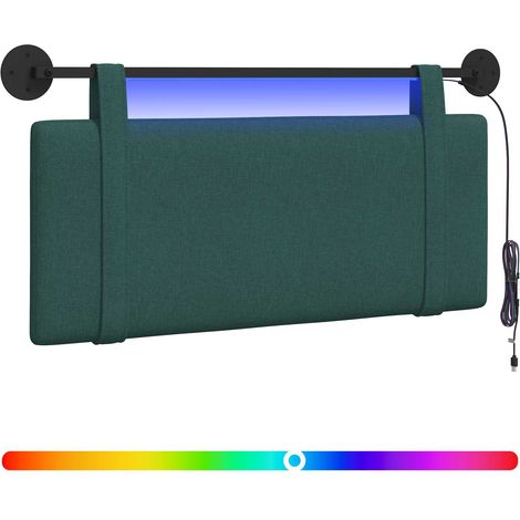Maison Exclusive - Hängendes Kopfteil Mit LED Licht Dunkelgrün St (1/5)