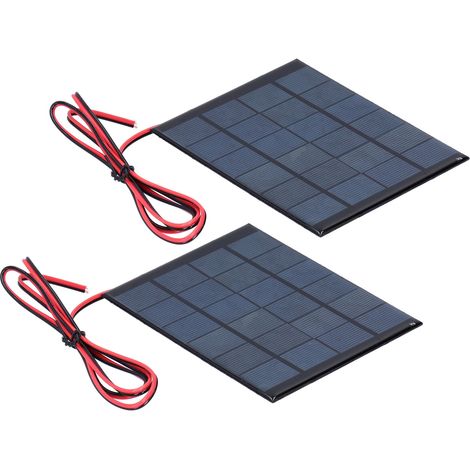 Lot de 2 mini modules solaires en époxy avec câble de 100 cm, accessoires électroniques, 6 V CC, 2 W (1/5)