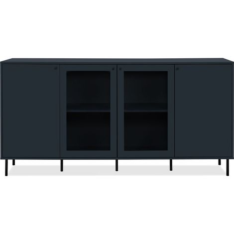 Credenza Caracas 51A mit 4 Türen und 4 Regalen in Navyblau H90xB180xT40 (1/4)