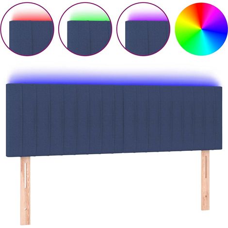 Maison Exclusive - Cabecero con LED de tela azul 144x5x78/88 cm (1/5)
