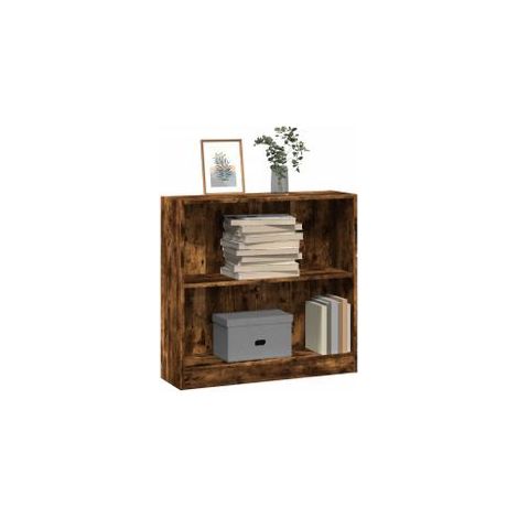 Bibliothèque chêne fumé 80x24x76 bois d'ingénierie (1/5)