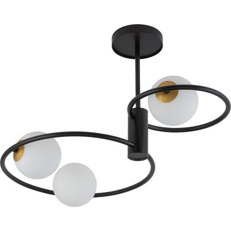 Plafonnier noir moderne Aqua 3 globes verre G9 Sigma (1/3)