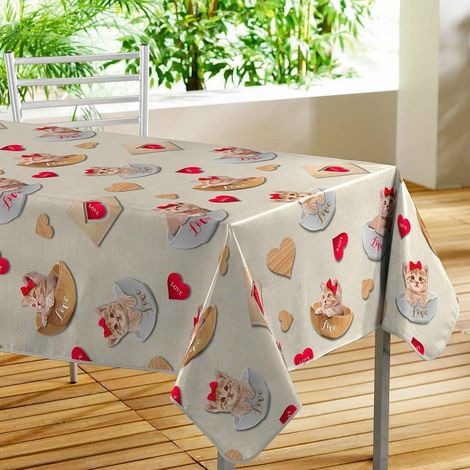 Nappe toile cirée 140x240 cm CHATS