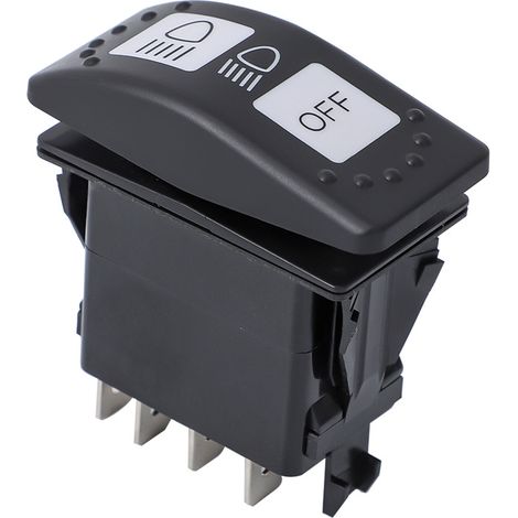 12V car headlight/low beam switch, yacht switch, self-locking, waterproof, 8-pin rocker arm car switch (1/4)