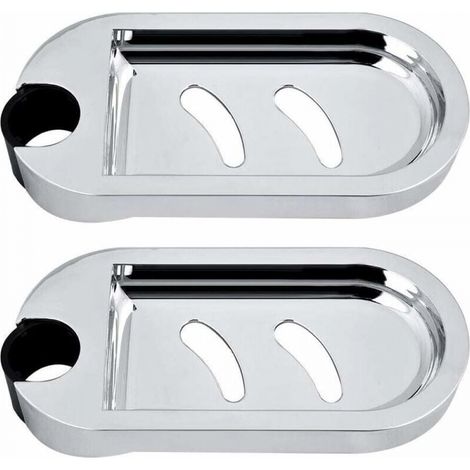 Porte-savon de douche, lot de 2, porte-savon pour barre de douche, porte-éponge mural, porte-savon pour barre de douche, diamètre du trou 25 mm