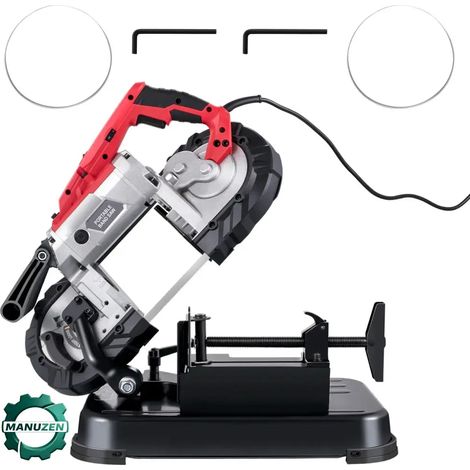Manuzen - Scie à ruban portative 1100 W avec socle – 127 mm — Avec socle en alliage (1/5)