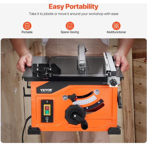 Scie Circulaire sur Table, 210 mm, Scie à Table Compacte Portable 1200 W, Capacité de Coupe Maximale 225 mm, 4800 tr/min, avec Lame… (1/5)
