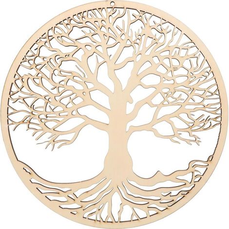 Arbre de Vie, ornement mural en bois rustique pour chambre à coucher. Décoration murale suspendue en bois. (1/5)