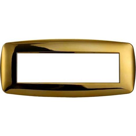 Ettroit Bticino Livinglight kompatible Platte 7 schlanke Kunststoffmodule, glänzende Goldfarbe - LN87712