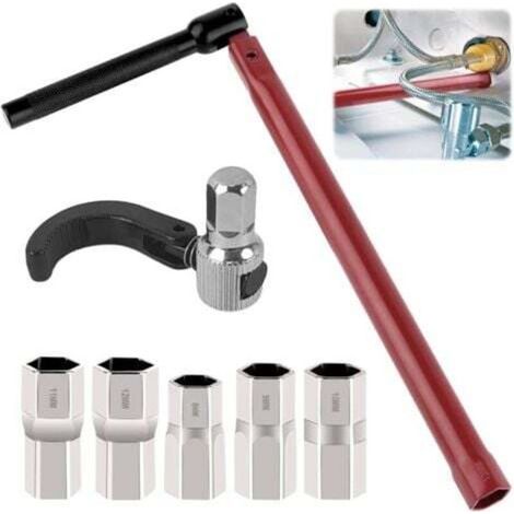 Jeu de clés à écrou pour robinet de lavabo, outil spécial pour robinet d'évier 8-12 mm (avec gants), clé pour robinet de lavabo, outil d'installation pour robinet, adapté à l'installation de tuyaux de (1/5)