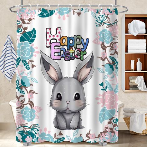 Rideau de bain imprimé polyester 180x180 décoratif protection douche pour cabine de douche (1/5)