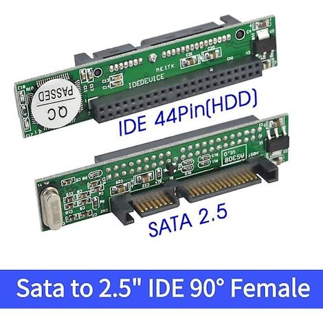 Adaptateur convertisseur IDE vers SATA 2,5 pouces (port IDE femelle 40 broches vers port SATA femelle 2,5 pouces, 1,5 Gbit/s), compatible avec disques durs, CD et DVD ATA 133/100. (1/3)