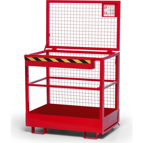 R+R Industrietechnik Arbeitskorb Typ RAK 1200x800x1910mm RAL3000 Feuerrot