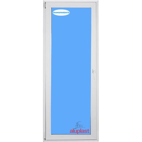 Puerta Balconera PVC 900x2100 Blanca Oscilobatiente Izquierda Vidrio Transparente (1/5)