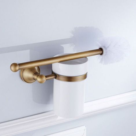 Porte-brosse De Toilette - Laiton - Murale - Bronze Antique - 36 X 10 5 Cm - 1 Pièce (1/5)
