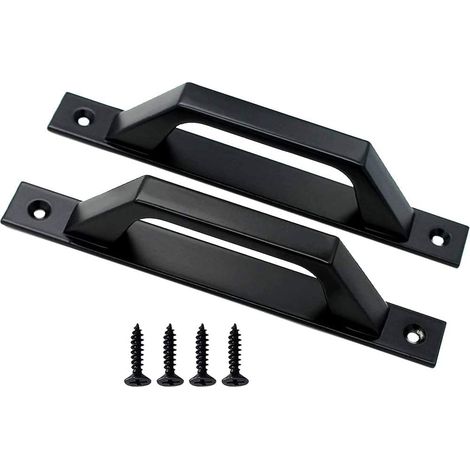 Ensemble de 5 poignées coulissantes pour abri de jardin en bois noir 20 cm (1/5)