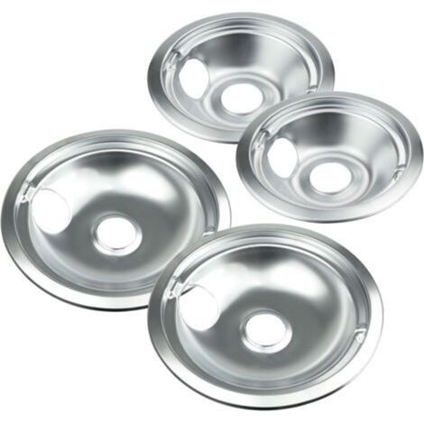 Bacs d'égouttage chromés compatibles avec les cuisinières électriques GE, Hotpoint et Kenmore - Remplacement pour WB31T10010, WB31T10011 (lot de 4, 2 pièces de 6\ (1/4)