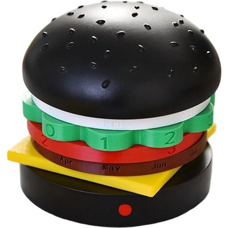 Origineller, drehbarer Burger-Kalender, witzige Schreibtischdeko, einzigartige Geschenkidee für Büro und Zuhause (1/5)