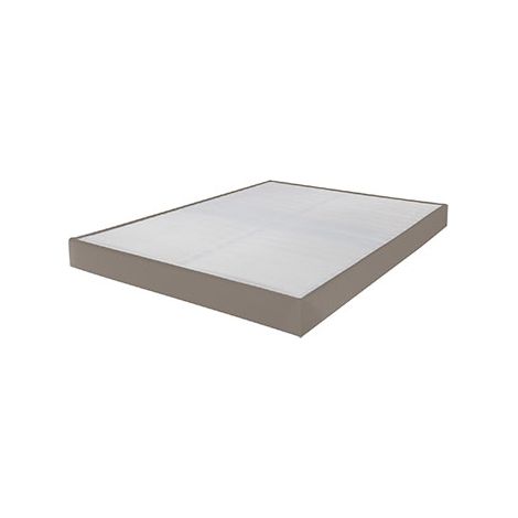 Sommier tapissier 140x190 cm avec renfort lombaire PU taupe - DREAMO (1/4)