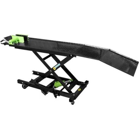 Table élévatrice hydraulique pour motos – Charge max 365 kg – Hauteur levée 220-850 mm – Dimensions 2200 x 500 mm – JBM50911 (1/4)