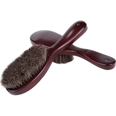 Brosse à vêtements avec crin de cheval doux et manche en bois pour manteaux et costumes d'hommes - FFY (1/3)