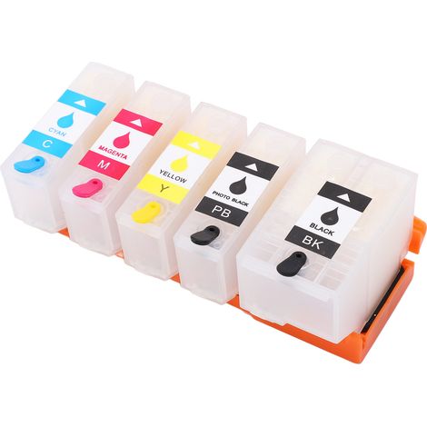 Cartouches d'encre de remplacement pour Epson 202XLBK/202XLPBK/202XLC/202XLM/202XLY (cartouches de recharge 5 couleurs) (1/5)