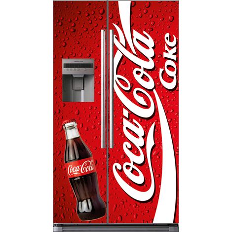 Stickers Frigo Américain - Coca cola - 100x180 cm - Adhésif BRILLANT (1/2)