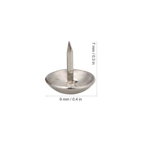 150 clous de tapissier à tête ronde en fer blanc argenté, accessoires de fixation pour canapé et loisirs créatifs, 9 mm (1/5)