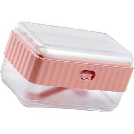 Savon liquide moussant multifonction boîte décorative porte-savon avec plateau de drainage pour salle de bain rose (1/5)