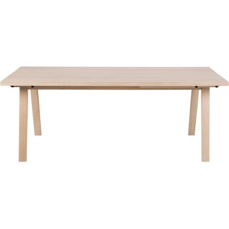 Table à manger rectangulaire en bois blanchi L200 - ALISIA (1/5)