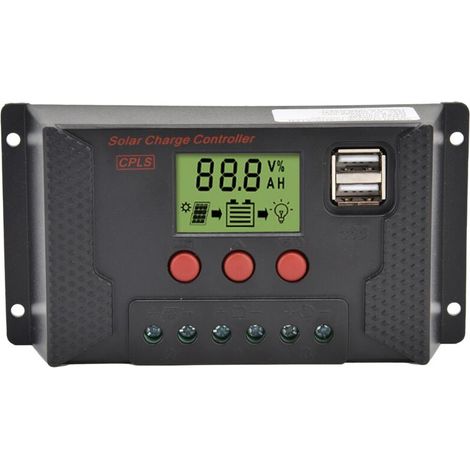 Contrôleur de Charge 30A Régulateur de Charge Panneau Solaire Identification Automatique 12V/24V avec écran LCD et Port 5V USB (1/5)