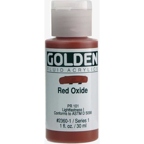 Golden : Fluid Acrylic Paint : 30ml (1oz) : Red Oxide