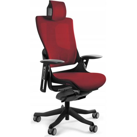 Sedia da ufficio Wau 2 NW44 in rete, rosso scuro/nero (1/5)