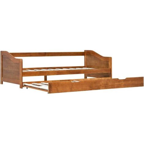 Cadre de lit extensible (matelas non inclus), brun miel, 90 x 200 cm (1/5)