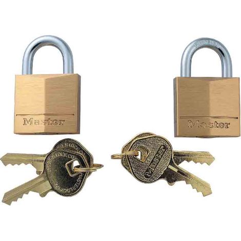 2 candados de latón llaves iguales 30 mm MASTER LOCK