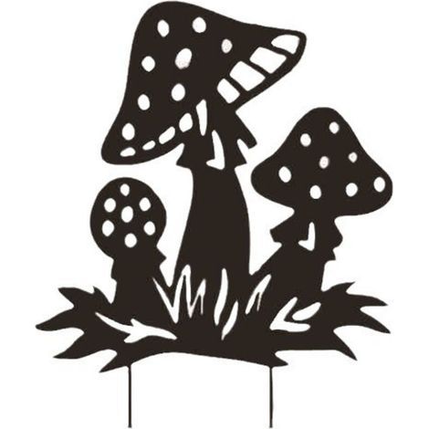 JSSEVN - Creative gardening metal retractable mushroom iron pieces, outdoor garden lawn decorative insert craft (1/5)