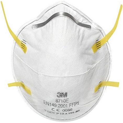 3M 8710PT Respiratore Anti Polvere, Design a Conchiglia, Protezione FFP1, Bianco