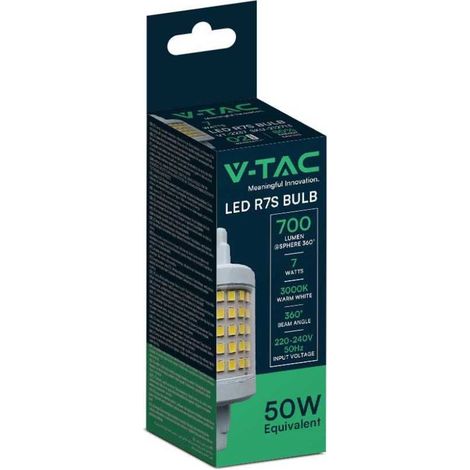V-TAC Lampadina LED Attacco R7S da 7W Bianco Caldo Lunghezza 78mm (1/5)