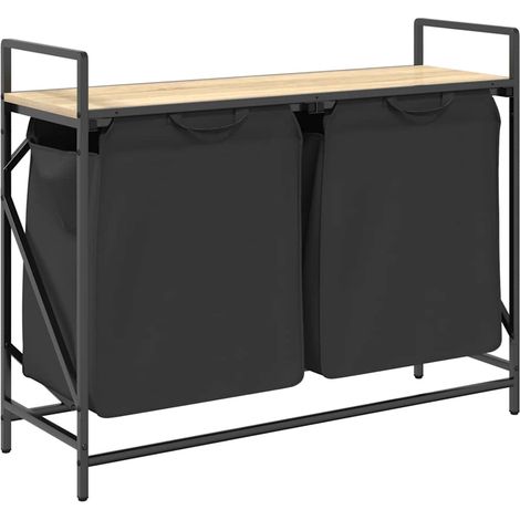Maison Exclusive - Cesto della Biancheria 2 Scomparti con Ripiano Rovere Sonoma