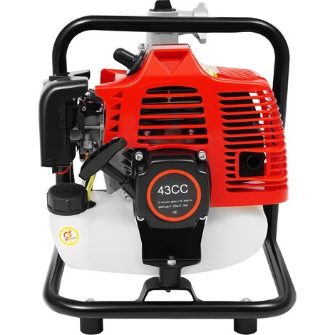 1 pouce 43CC pompe à eau à essence 1.7HP pompe à transfert d'eau semi-déchets à gaz à 2 temps pour l'irrigation, débit 35,66 GPM, ascenseur de 30 m, démarrage de tirage à main (1/5)