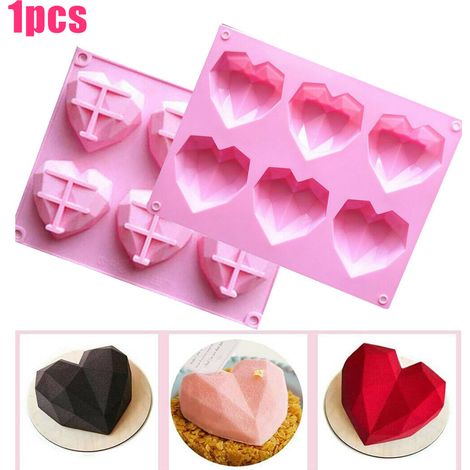 Moule à Pudding en Silicone en Forme de Cœur, 6 Cavités pour Gélatine, Chocolat et Gâteaux - Accessoire DIY Pâtisserie (1/5)